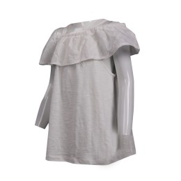 KD059 Design Children's Net Color T-Shirt Off Shoulder Outer Big Collar Children's Wear Supplier KD059 Design Children's Net Color T-Shirt Off Shoulder Outer Big Collar Children's Wear Supplier